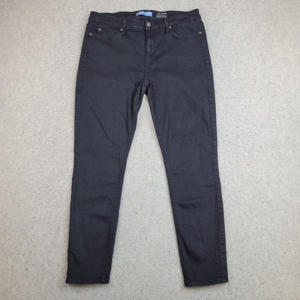 7 For All Mankind Jeans Womens 31 B(Air) The Ankle Skinny‎ Black 31x27 Stretch